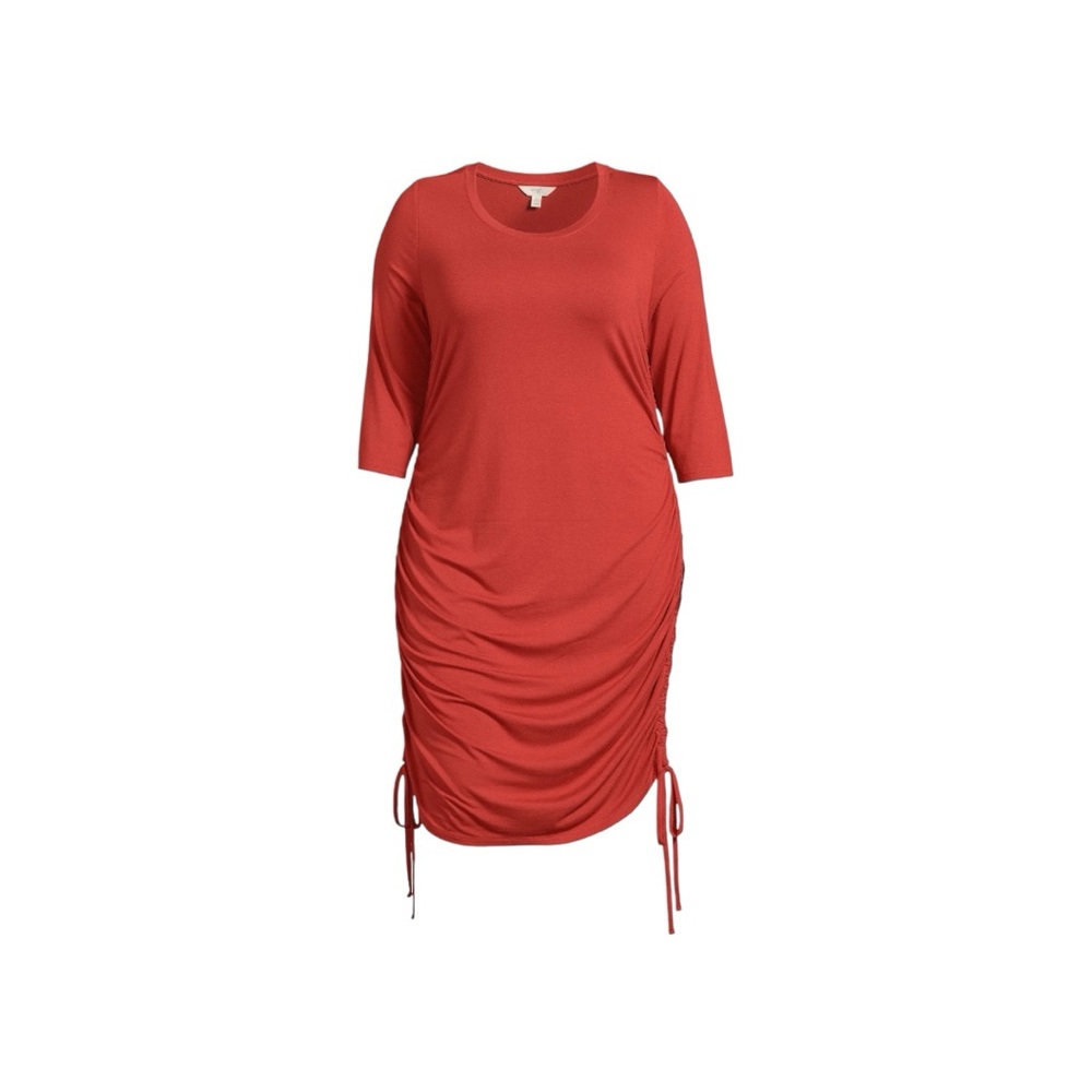 Ruched Midi dress with side ties